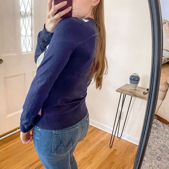 Lilly Pulitzer Argyle Plaid V Neck Sweater - Picture 3 of 9